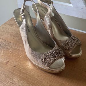 Antonio Melani beaded heel evening shoes